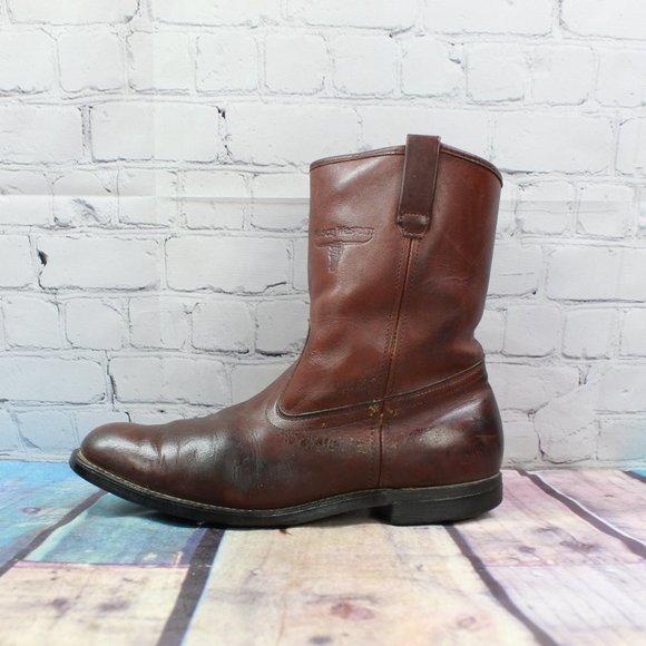 Mason Other - Mason Brown Leather Western Cowboy Roper Work Ranch Vibram Boots Size 10 B